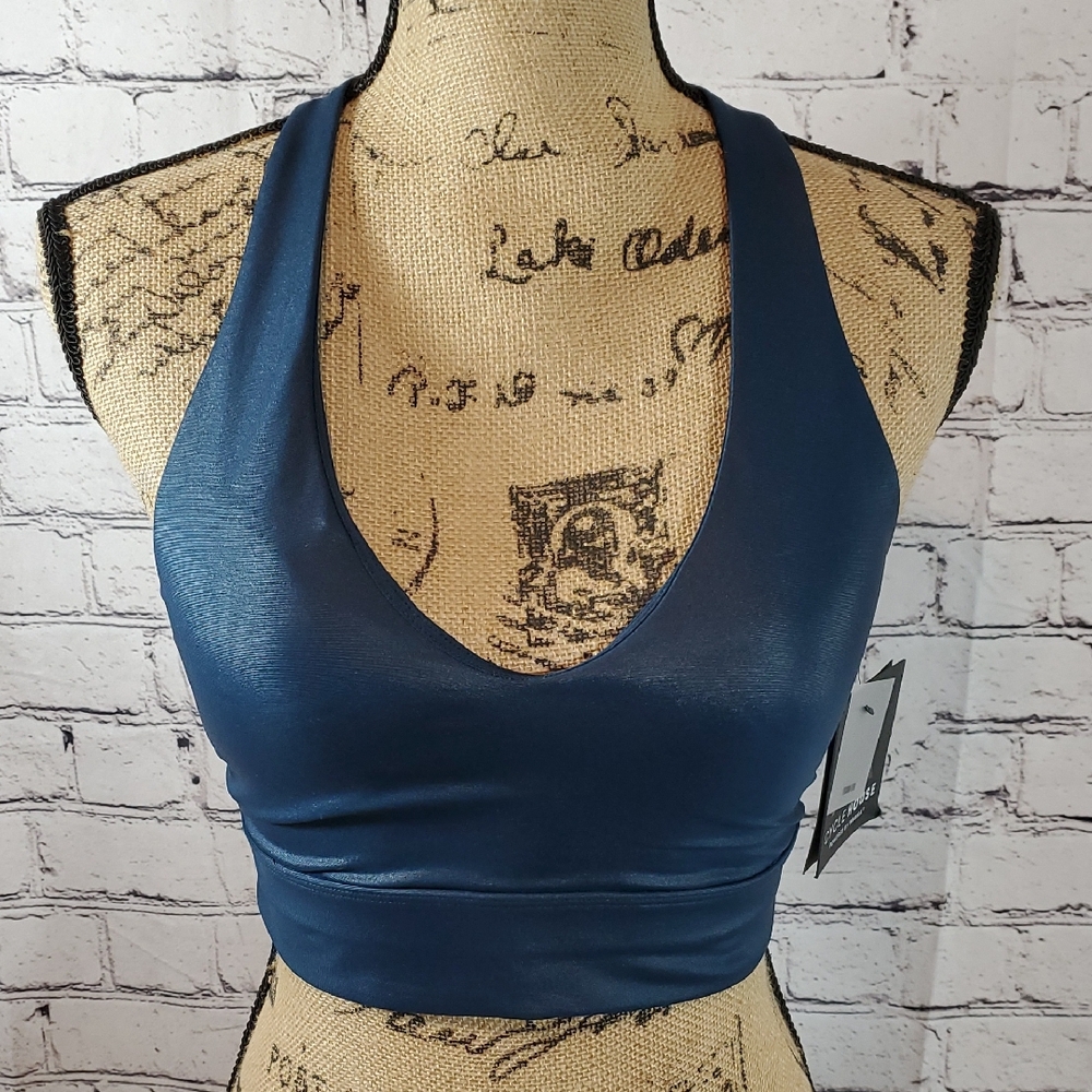Cycle House by Marika Blue Techno Lite Sports Bra Padded Size Medium NWT